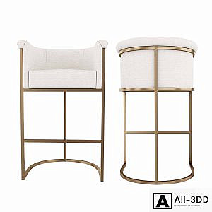 Bar stool Wexler Barrelback Fabric