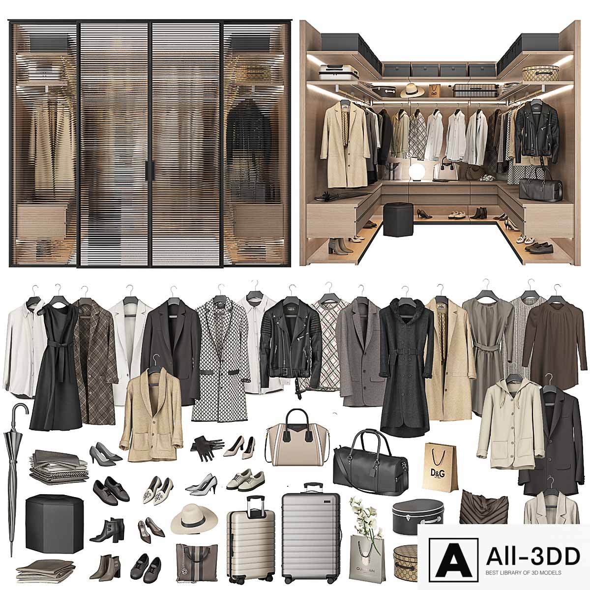 Walk-in Closet 98 part 2 modern interior 3D model Walk-in Closet 98 part 2