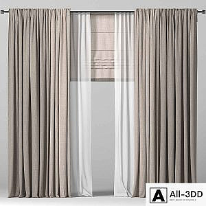 Curtains in two colors + Roman curtain