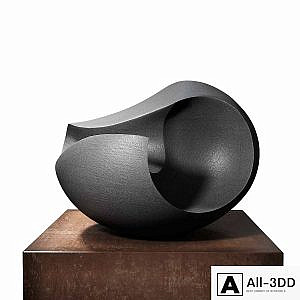 James Oughtibridge Jet Black Concave sculpture