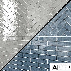 B TRAIN INDIGO Gloss Crackle 3 "X 12" X 3/8 "Ceramic Field Tile