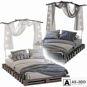 Loft-style pallet bed