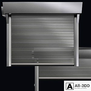 Metal industrial high speed door with horizontal transparent lamellas