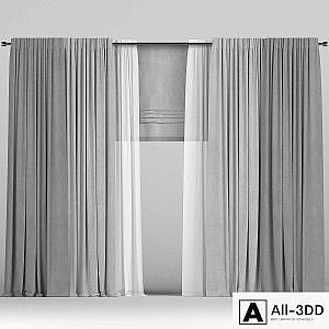 Curtains with roman and tulle.