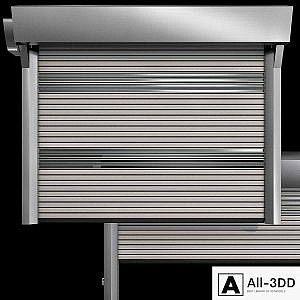 Metal industrial high speed door with horizontal blades