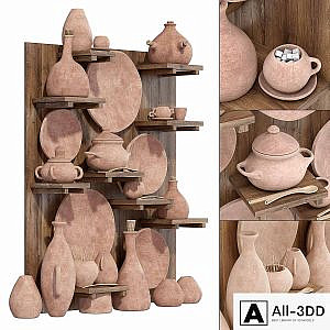 Dishes clat rack n10 / Clay crockery rack