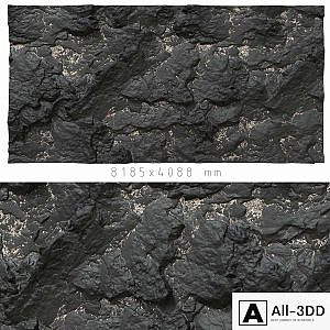 Black stone wall