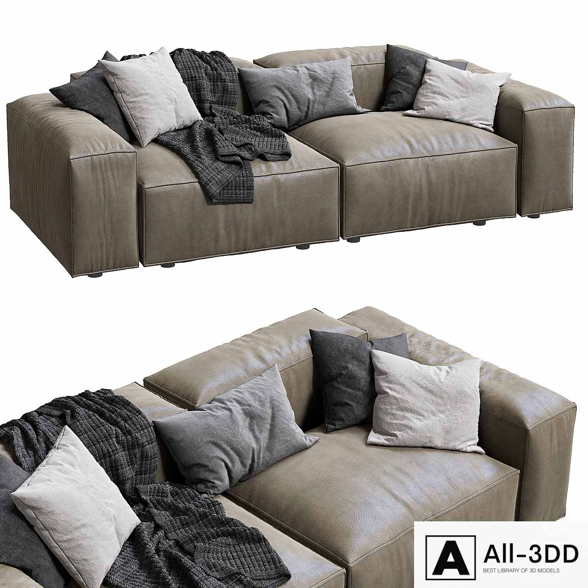 livingdivani Leather SOFA Extra Wall modern interior 3D model livingdivani Leather SOFA Extra Wall