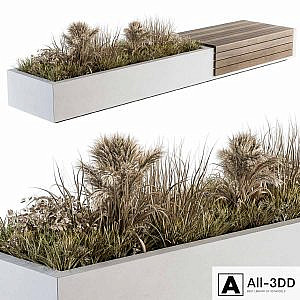 Urban Furniture / Architecture Bench with Plants 07