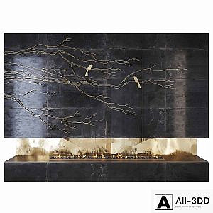 Decorative fireplace _branches