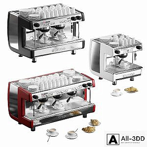 Casadio Undici coffee machines with croissants. 3 models
