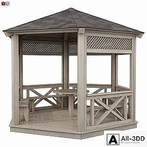 Garden Gazebo made of wood 03