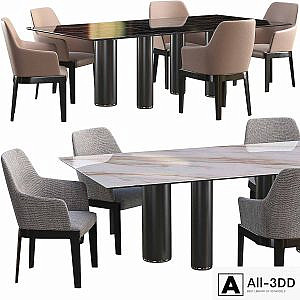 Dining table Cattelan Italia Roll Keramik + chair Molteni Chelsea