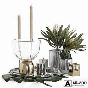 H&M HOME Chrome Decorative Set