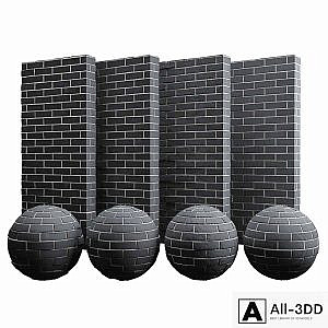 Black brick tiles