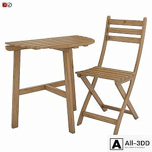 Table + chair Ikea ASKHOLMEN 02