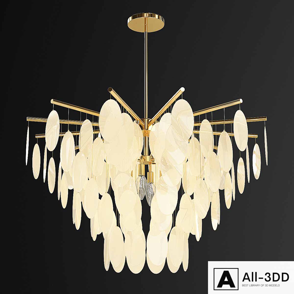 Tiffany chandelier modern interior 3D model Tiffany chandelier