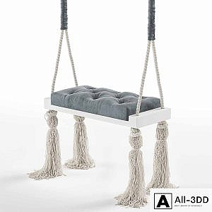 Quilted Wooden Indoor Swing rope hanging chair