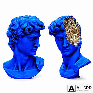 Bust of david michelangelo halfhead