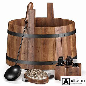 Sauna bath decor set