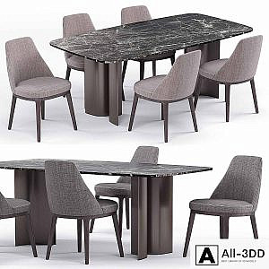 Lucylle dining chair and Gullwing table - Lema
