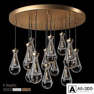 RH Rain Round Chandelier 36