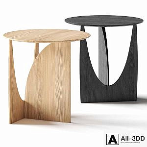 Ethnicraft Oak Geometric Coffee Tables
