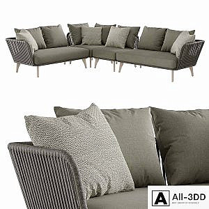 Outdoor garden wicker woven modular sofa 4so Santander