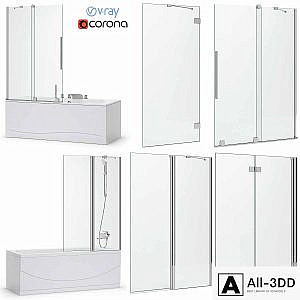 Bath screens and bathtubs Radaway and Ravak set 120