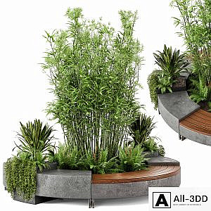 Outdoor Garden set bush and Tree - Garden Set 55