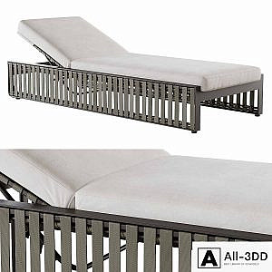 Outdoor garden wicker woven lounger Skyline design Horizon