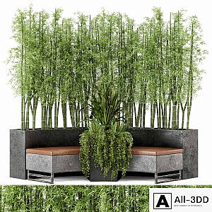 Outdoor Garden set bush and Tree - Garden Set 68