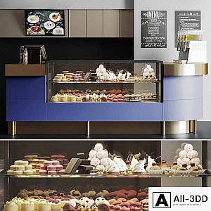 Confectionery shop with desserts and sweets 4. Cafe