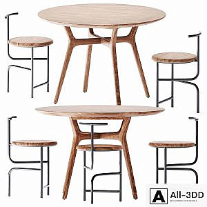 Ren Round Wooden Table by Stellar Works