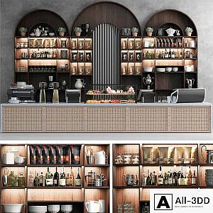 A huge design project for a cafe with desserts and a designer coffee machine. coffee point