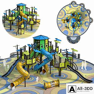 Large children playground. Playground