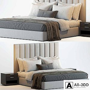 RH Modena Vertical Channel Panel Fabric Platform Bed