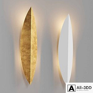 Loftconcept Art Deco Leaf Wall Lamp Gold and White