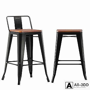 Bar chair Tolix wood
