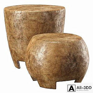 Tambour stools by Tinja / Wooden round chairs