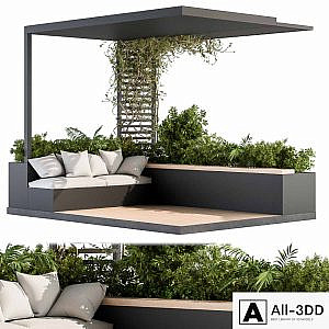 Roof Garden and Balcony Furniture with Pergola 08