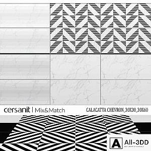 Cersanit_Mix & Match Calacatta chevron_30x30_30x60