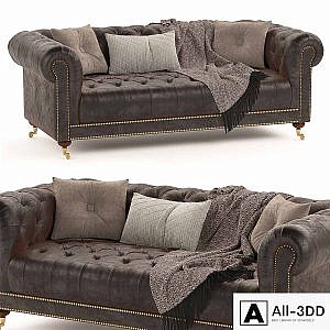 Vintage Chesterfield brown leather