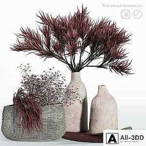 Wine colored decorative set