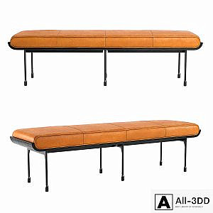 CB2 Juneau Leather And Metal Bench