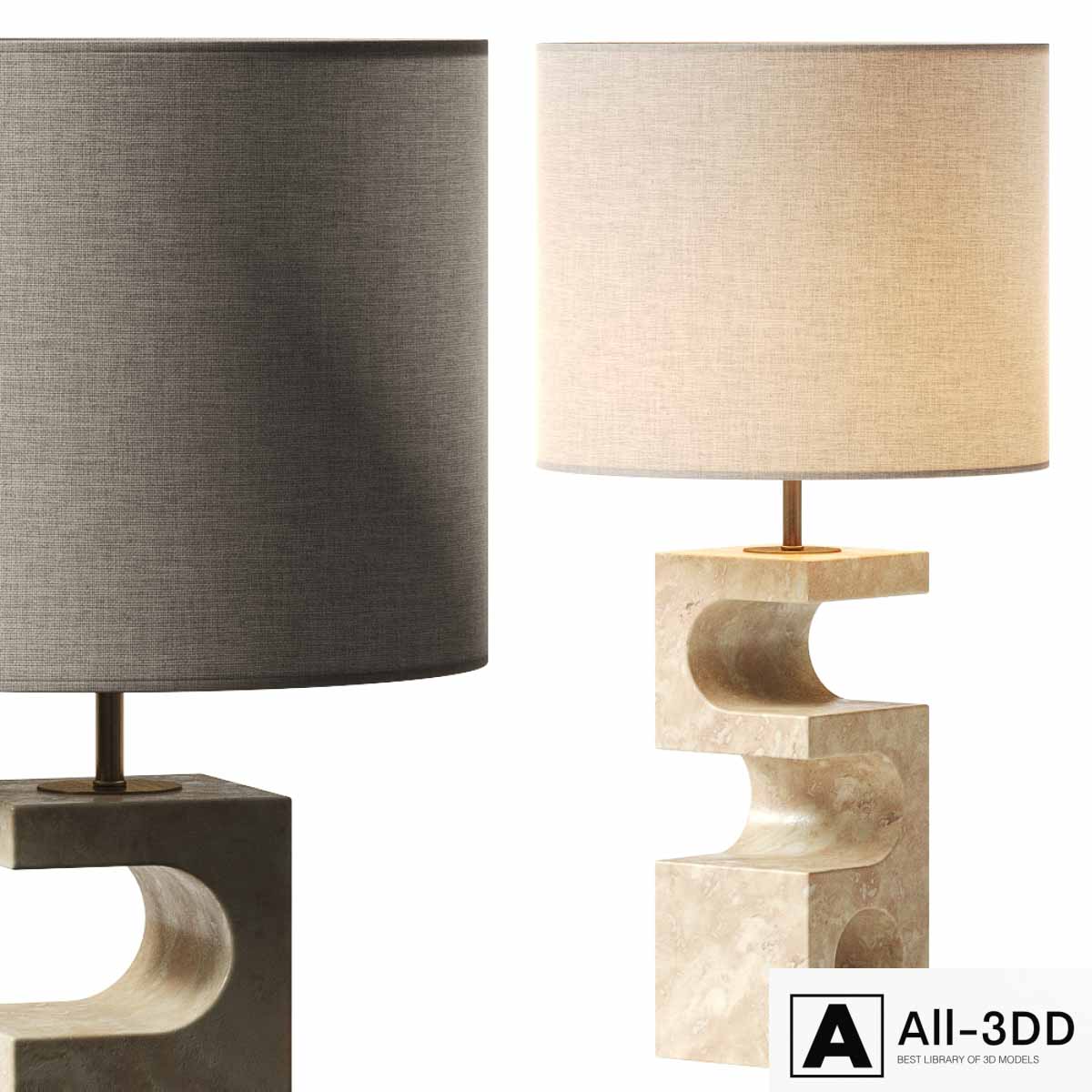 Crate and Barrel Boveda Stone Table Lamp modern interior 3D model Crate and Barrel Boveda Stone Table Lamp