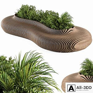 Urban Furniture / Parametric Bench with Plants- Set 22