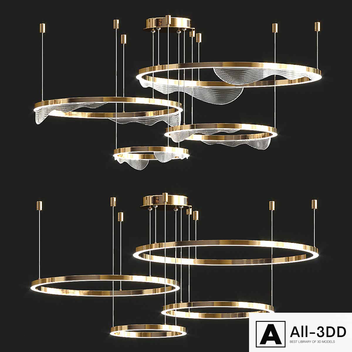 Lampatron ring collection modern interior 3D model Lampatron ring collection