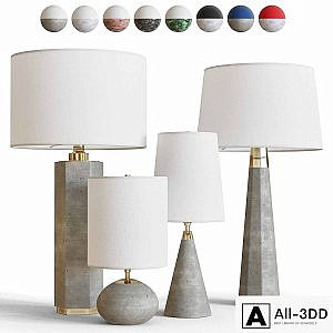 Contemporary table lamps in concrete and marble