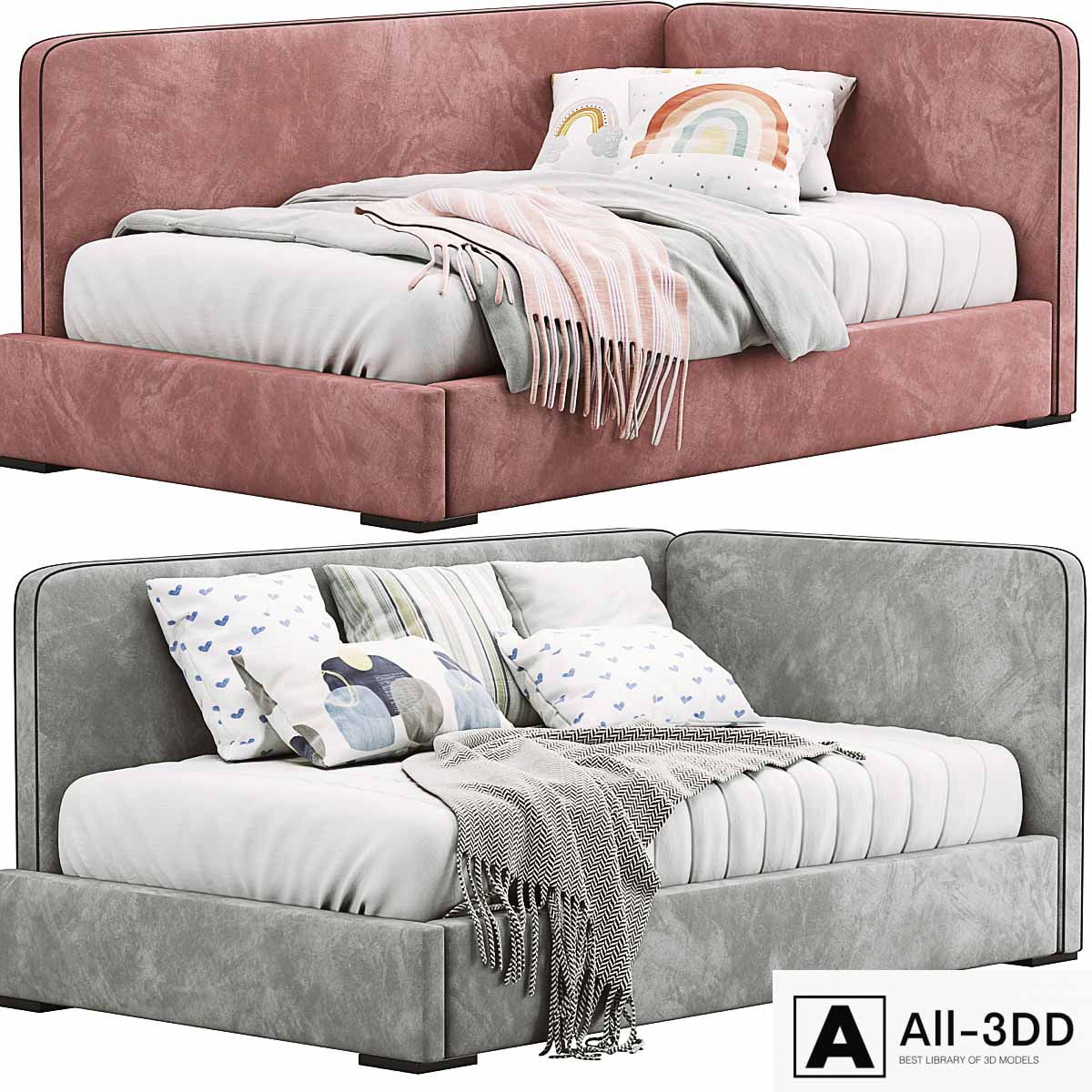 Bed childroom modern interior 3D model Bed childroom